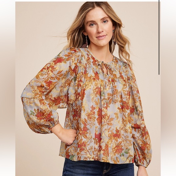 Maurices Metallic Blousen Sleeve Top - Picture 1 of 4